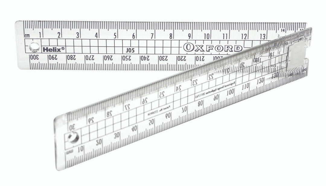 Helix Oxford Folding Ruler Assorted Colours 30cm 300mm