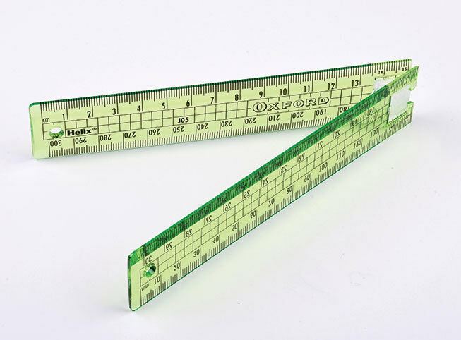 Helix Oxford Folding Ruler Assorted Colours 30cm 300mm