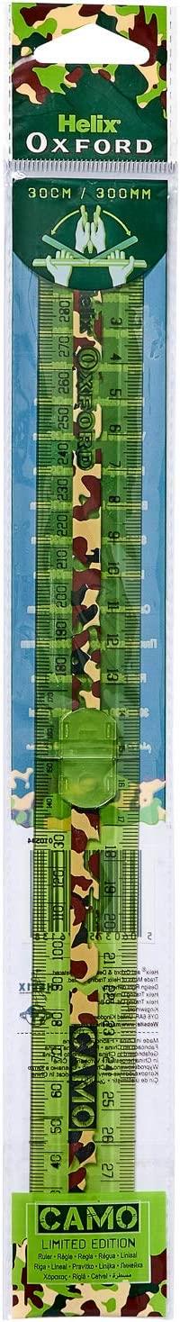 Helix Oxford Camo Folding Ruler Green 30CM