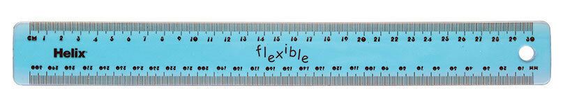 Helix Flexible Translucent Tinted or Solid Colours Plastic 30cm Ruler-7 colours