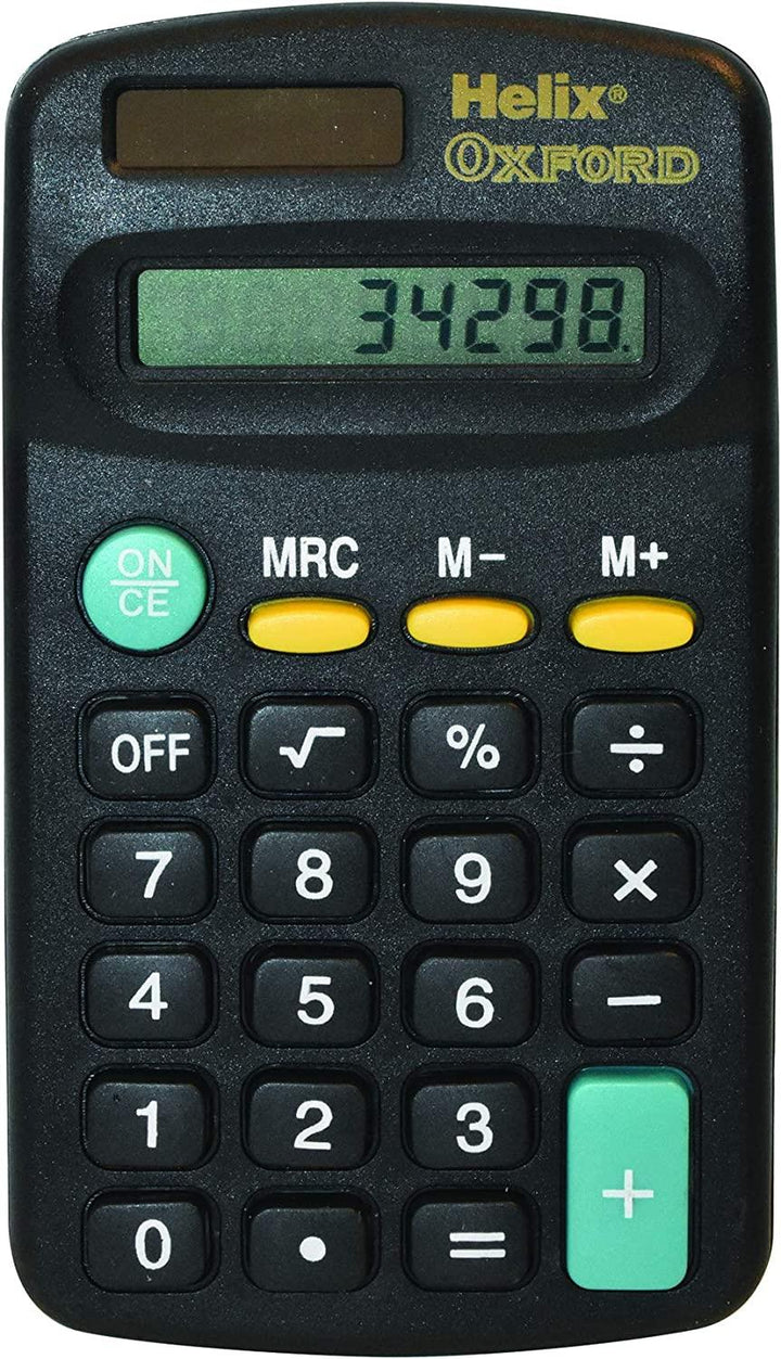 Helix Small 8 Digit Dispaly Mini Pocket Size Calculator