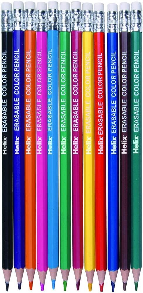 Helix Erasable Colouring Pencils 12 Pack