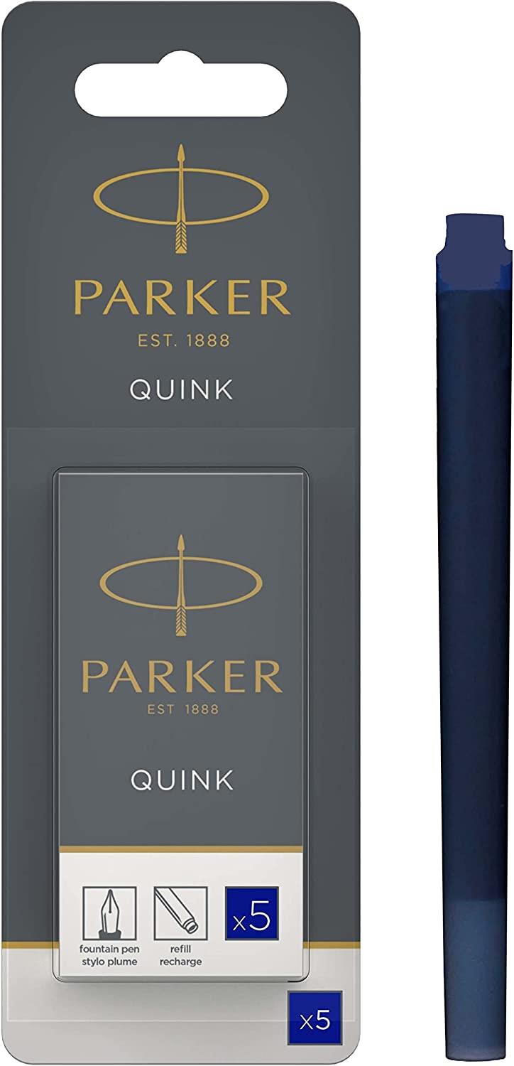 Parker Fountain Pen Refills On Blister Card Blue 5 Pack