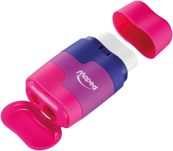 Maped Connect Colour Eraser And Pencil Sharpener Pink