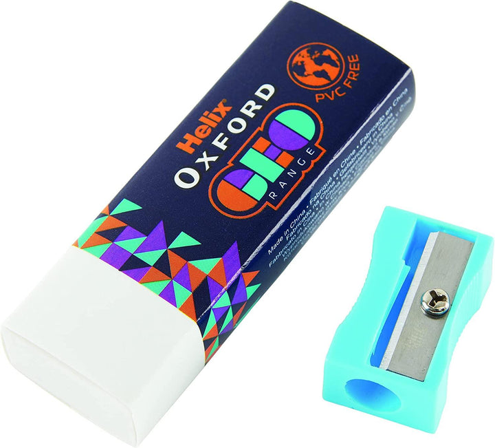 Helix Oxford Geo Eraser and Pencil Sharpener