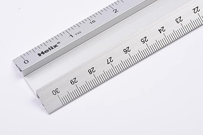 Helix Non-Slip Metal Safety Ruler 30CM/12inch