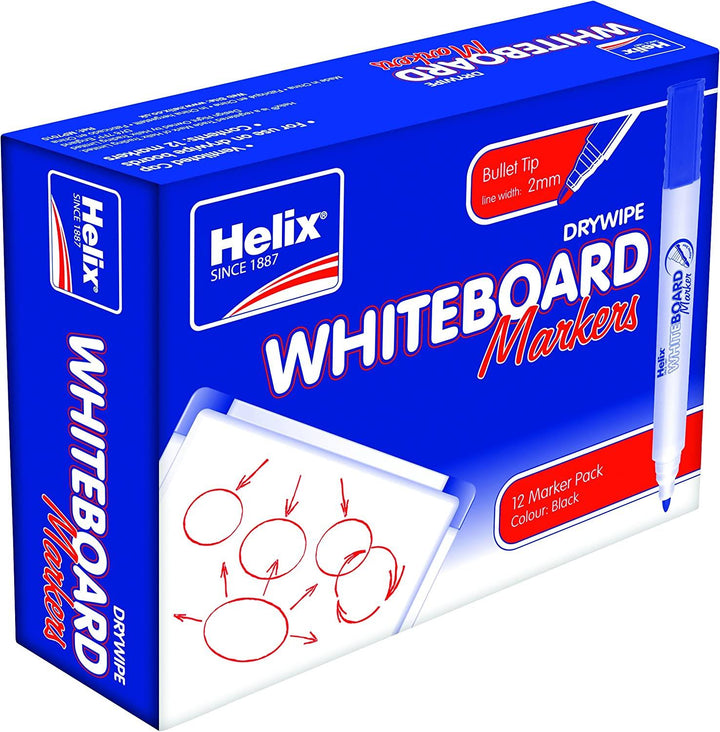 Helix Whiteboard Dry Wipe Marker Pens Bullet Tip