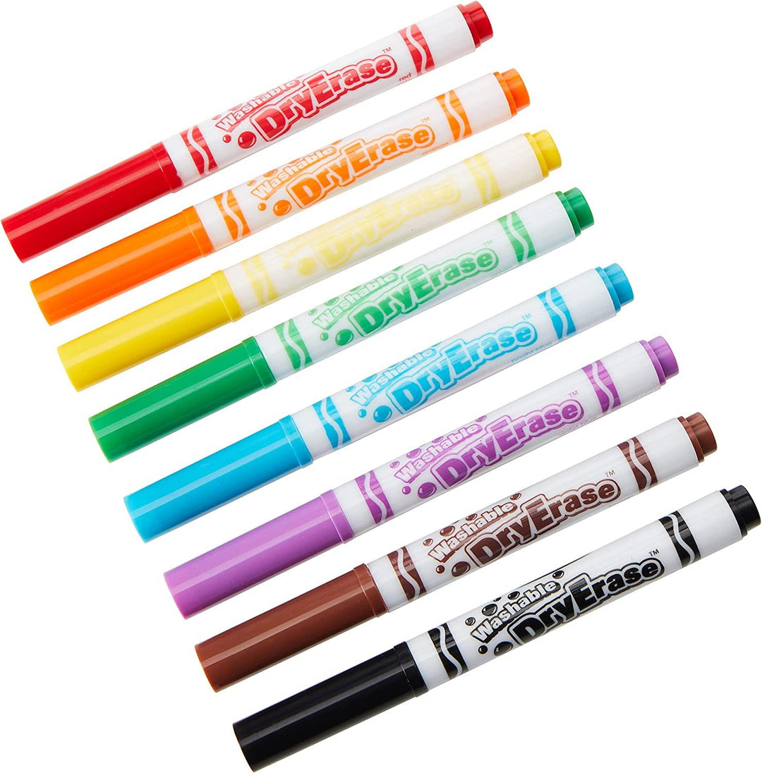 Crayola Washable Dry Erase Markers Felt Tip Pens Whiteboard 8 Pack