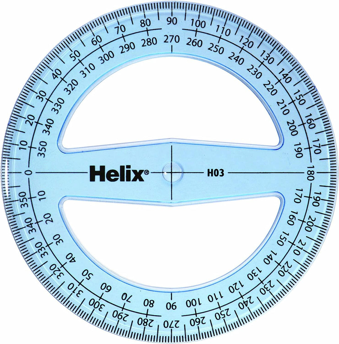 Helix H03 10cm 360 Degree Blue Protractor