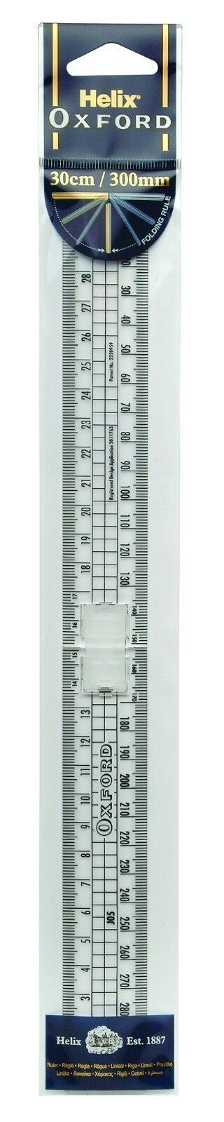 Helix Oxford Folding Ruler Assorted Colours 30cm 300mm