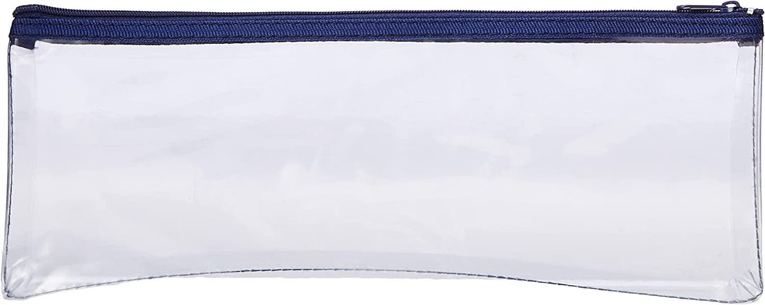 Helix Oxford PVC Clear Transparent Exam Pencil Case With Zip 125 X 330mm