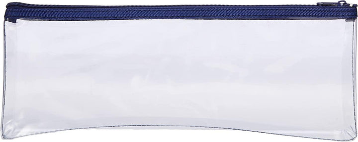 Helix Oxford PVC Clear Transparent Exam Pencil Case With Zip 125 X 330mm