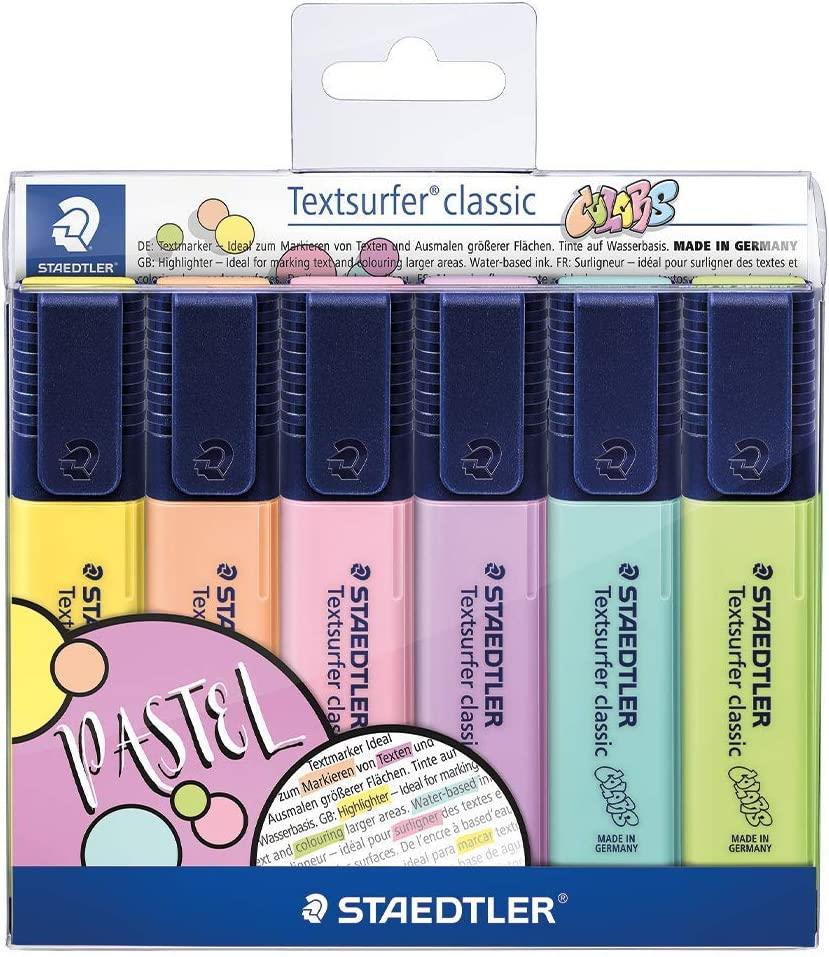 Staedtler Textsurfer Classic Pastel Highlighter Colour Pastel 6 Pack