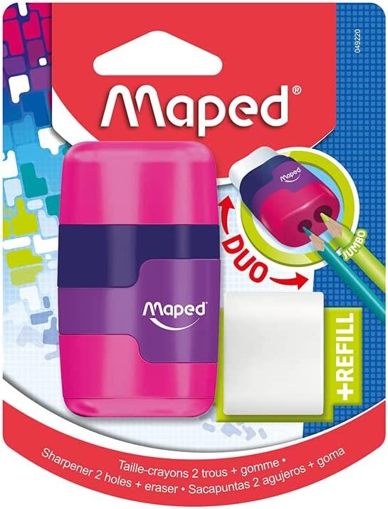 Maped Connect Colour Eraser And Pencil Sharpener Pink