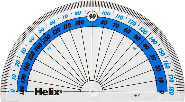 Helix 180 Degree Clear Protractor In Wallet 10CM