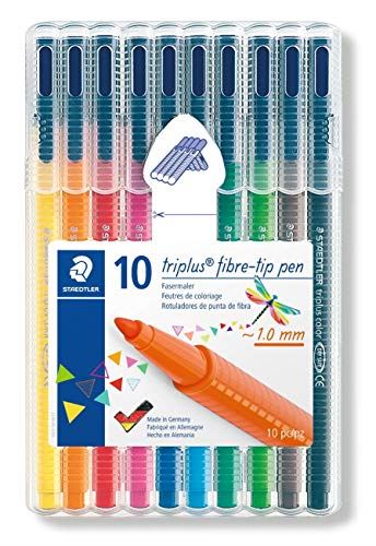 Staedtler 323 Triplus Colour Fibre-Tip Pens, 1.0 mm, Assorted Colours