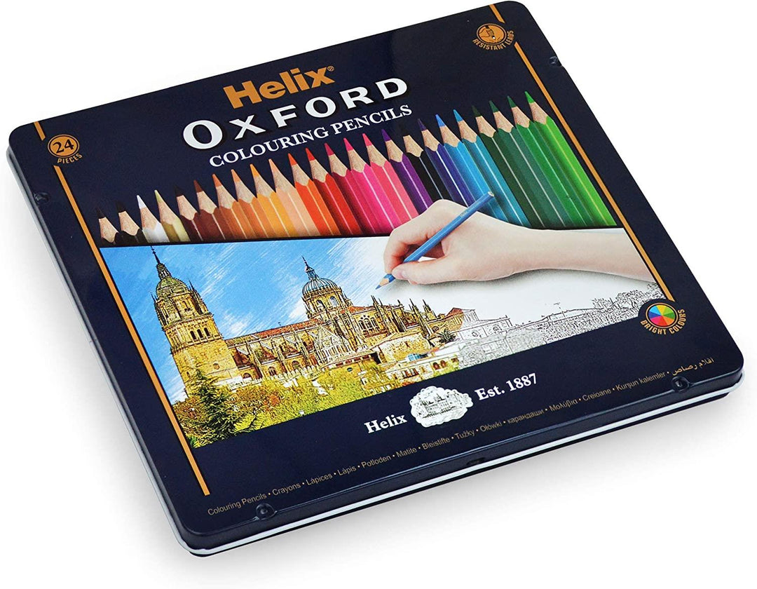 Helix Oxford Colouring Pencils in Metal Tin