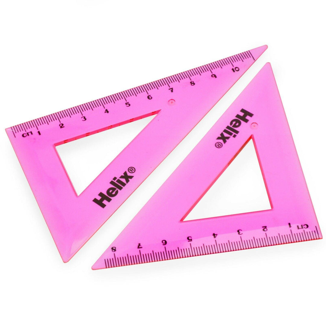 Helix Maths Set - Cool Curves Geometry Ruler Set Square Protractor School Set