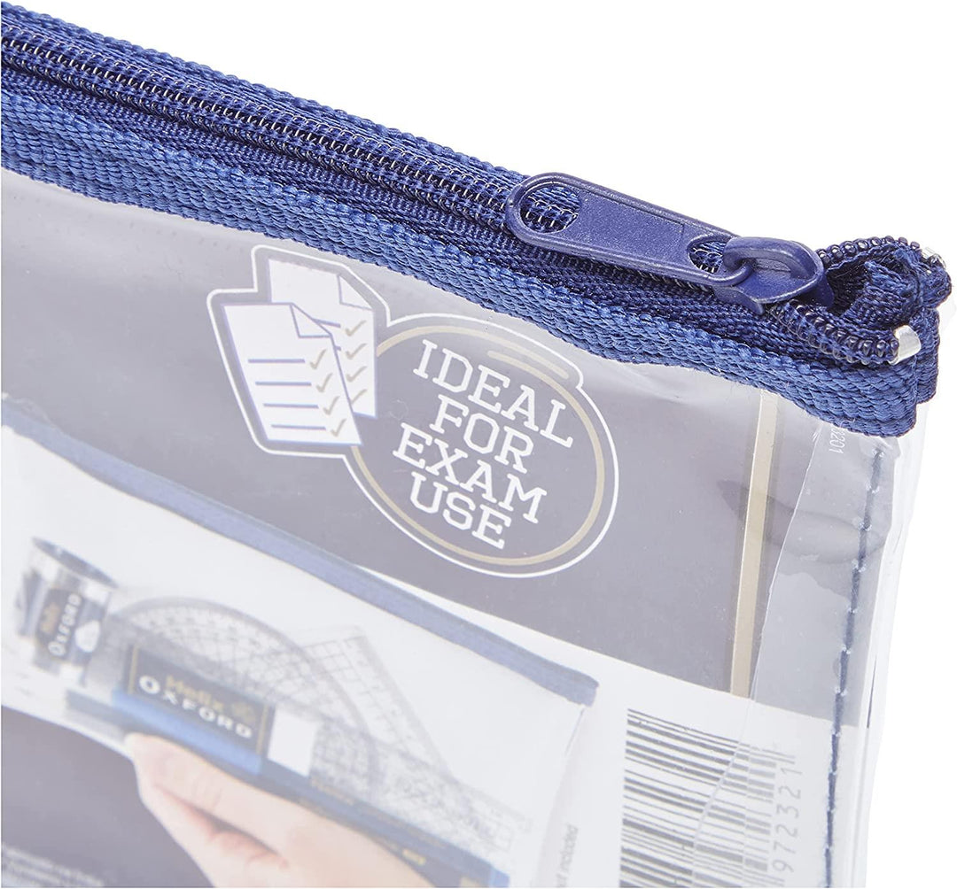 Helix Oxford Clear PVC Transparent Pencil Case Exam Approved 125 x 200MM