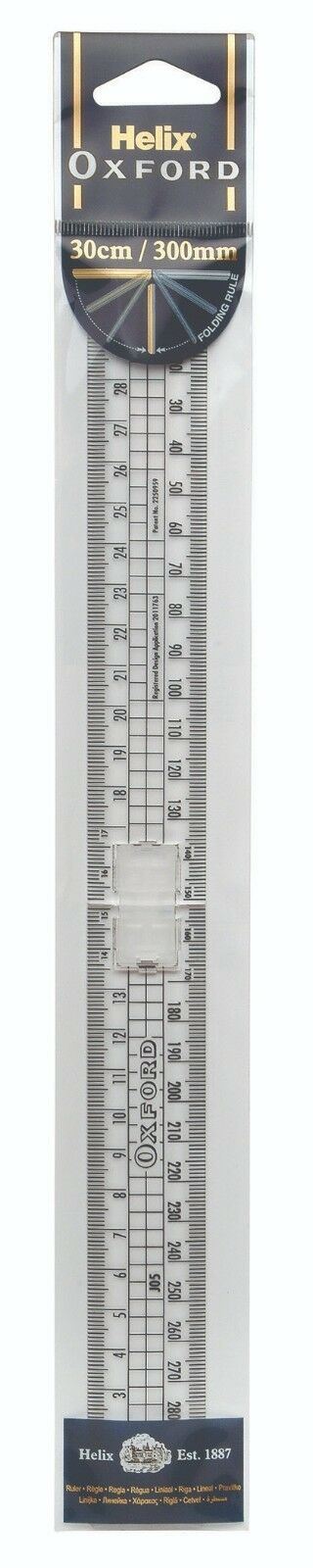 Helix Oxford Folding Ruler Assorted Colours 30cm 300mm