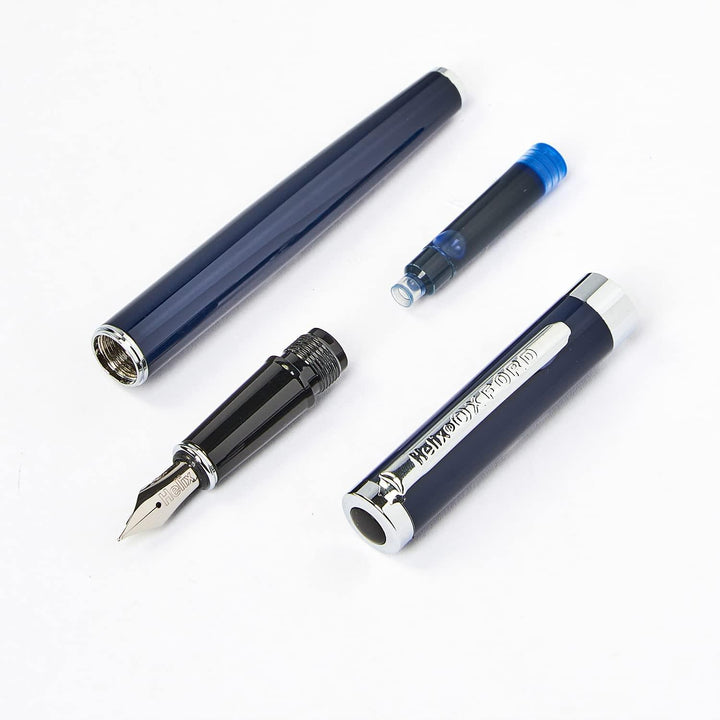 Helix Oxford Universal Blue Erasable & Black Refill Ink Cartridges Fountain Pen