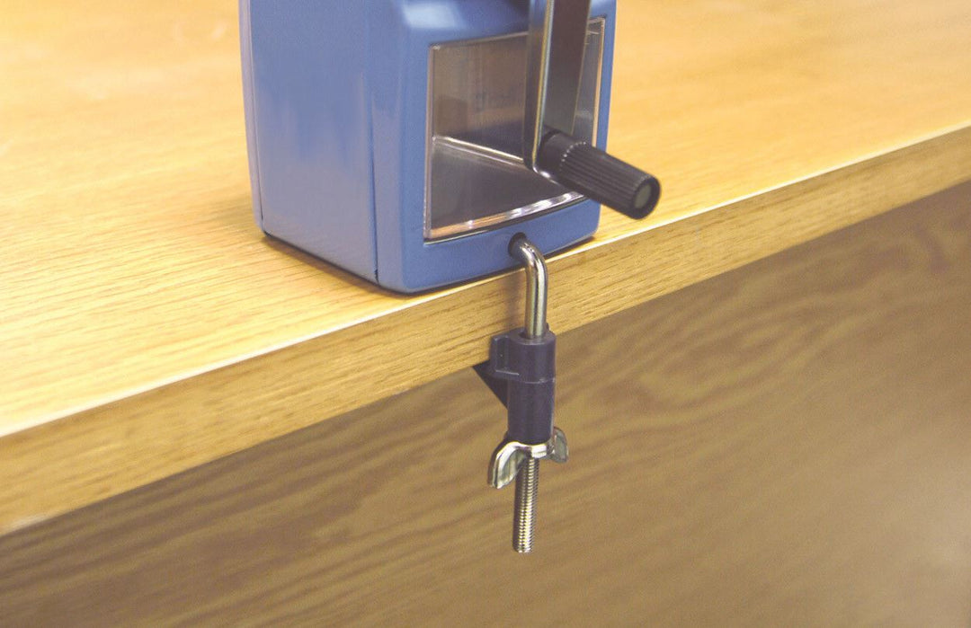 Helix Desktop Rotary Pencil Sharpener Metal Heavy Duty Body & Desk Clamp